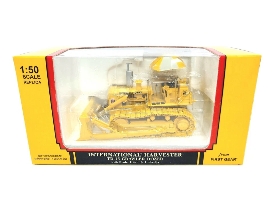 International IH TD-15 Dozer Umbrella Yellow First Gear 1:50 Scale #59-3076 New - Image 1 of 2