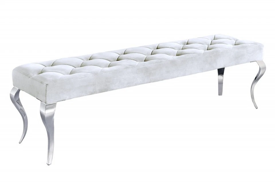 Casa Padrino Barock Sitzhocker  Silber - Designer Sitzbank - Hocker Barock Bank - Bild 1 von 1