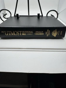 NKJV My Utmost Devotional Bible 200th Anniversary Edition Black Genuine Leather - Picture 1 of 6