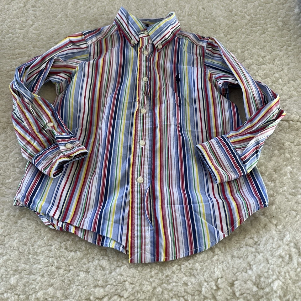 Camisa Ralph Lauren Niños 4T Niño Multicolor Rayas Abotonadas Informal Poni Foto 1 de 4