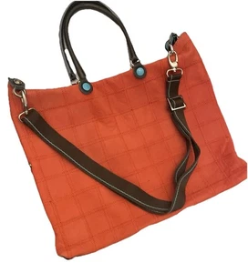 Gabs Italy Convertible Coral Leather Purse Patchwork Tote - Picture 1 of 14