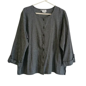 Lo último Top túnica de algodón de Marc Ware con botones para mujer XL a rayas Bpxy lengüeta enrollable - Imagen 1 de 6