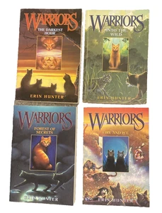Warriors Series Lot of 4 by Erin Hunter PB Avon Books 2003-2004 Cats Fantasy - Imagen 1 de 9