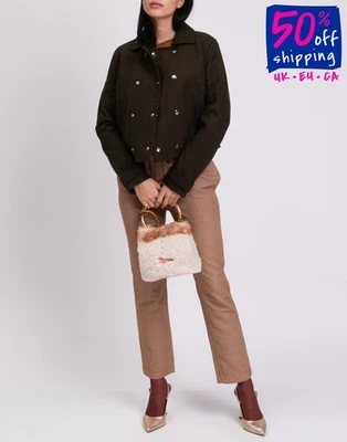 JOLIE By EDWARD SPIERS Flannel Short Coat Size IT 40 / XS Wool Blend Collared - Image 1 of 4