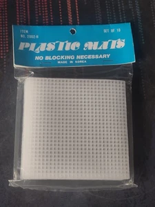 Plastic Mesh Mats Sheets 4"X4"White Blank Square Canvas- Pack of 10- Coasters - Picture 1 of 5