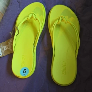 Neu mit Etikett Olukai Aka Damen-Sandalen, zitronefarben, Größe 6 - Bild 1 von 8