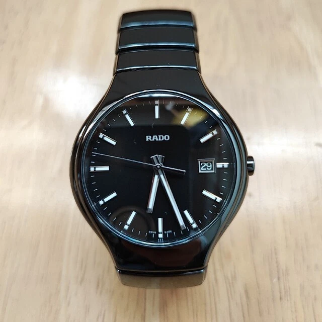 RADO Diastar Date 115.0653.3 石英黑色瑞士制造陶瓷 SS 男女皆宜手表 — 第 1/4 张图片