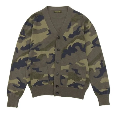 Valentino cardigan Studded camouflage long sleeves khaki cashmere mens XS - Image 1 of 4