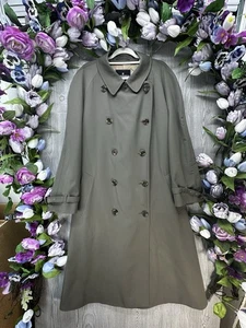 Rain Coat Mens Size 46R Green Made In England Rainwear Hickey Freedman Long VTG - Picture 1 of 21