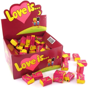 LOVE IS... RED Cherry & Lemon Flavor 100 Bubble Gums Box - Picture 1 of 4
