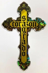 Sagrado Corazon Cross Sticker Vending Machine Decal Sacred Heart David Gonzales - Picture 1 of 1