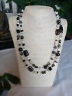 BOUTIQUE Necklace, long, made in USA with natural  gemstones  crystals  pearls