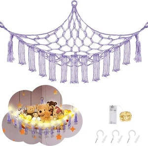 Corner Hammock Net Stuffed Jumbo Plush Animals Storage Organizer for Kid Toys US - Picture 1 of 8