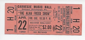 The Alan Freed Show 1960 Unused Concert Ticket at Carnegie Music Hall - Picture 1 of 2