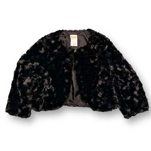 Girls Gymboree Size 12-24 Months Black Faux Fur Jacket Shrug - Picture 1 of 1