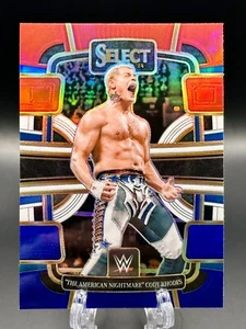 2024 Cody Rhodes Panini Select WWE Silver Red Blue Parallel - Picture 1 of 2