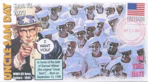 Coverscape Computer Designed “Uncle Sam Day” 2023 US Navy event Cover - Picture 1 of 2
