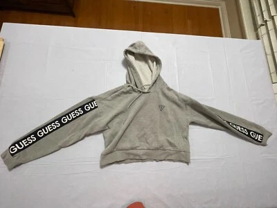 Guess Los Angeles Sudadera con Capucha Recortada Gris GRANDE Streetwear L-886 Foto 1 de 4