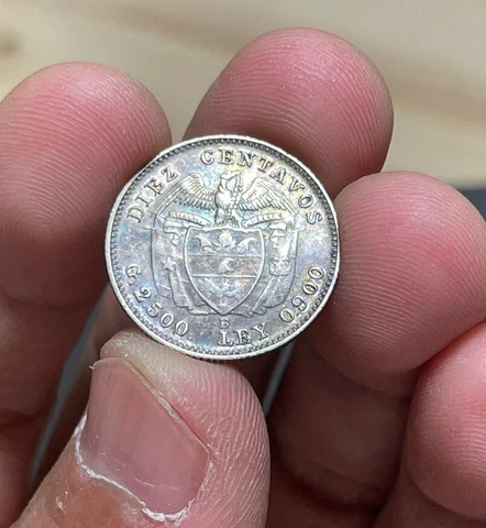 1942 Colombia 5 Centavos Silver World Foreign Coin High Grade Colorful Cover