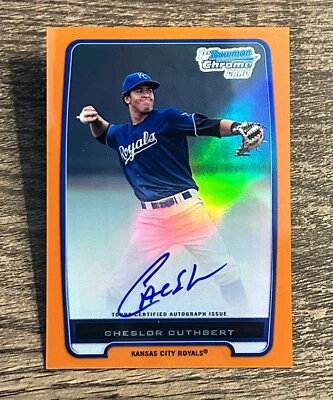 2012 Bowman Chrome Prospects Orange Refractor /25 Cheslor Cuthbert #BCP58 Auto - Image 1 of 2