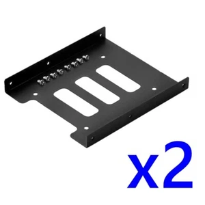 Pack of 2 Metal SSD HDD 2.5'' to 3.5'' Mounting Kit Hard Disk Drive Holder Dock - Picture 1 of 4