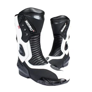 Rksport Neu Noru Rennmotorrad schwarz weiß Leder Sport Rennstiefel - Bild 1 von 6