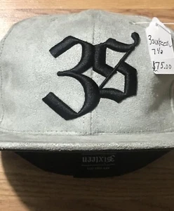 NEW 3Sixteen Fitted Baseball Hat Cap Gray Suede & Leather Embroidered Logo 7-1/2 - Picture 1 of 13