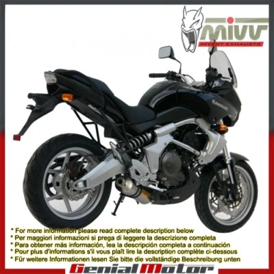 Silenciador de escape Mivv ovalado de fibra de carbono para Kawasaki Versys 650 2006 > 2014 Foto 1 de 4