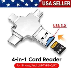 4 in 1 OTG USB C Adapter 3.0 USB C iPhone Connection Kit Reader USB Flash Drive - Picture 1 of 1