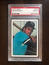 George Brett Rookie PSA 1975 SSPC Baseball #167 Graded PSA 9 Mint HOF RC Royals