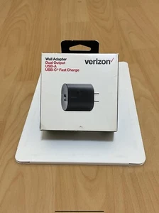 Original Verizon 33W DUAL Black Fast Charge USB &Type-C Home Wall Charge Adapter - Picture 1 of 12