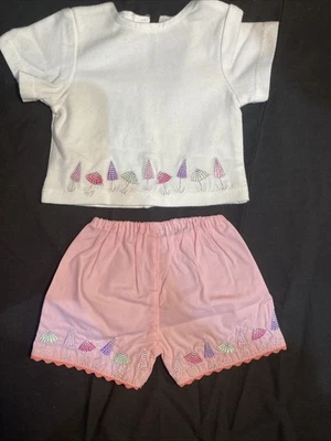 "American Girl 18"" Conjunto Blanco Top Rosa Pantalones Cortos 430" Foto 1 de 4