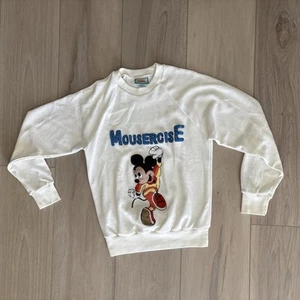 Vintage SUNDAY COMICS Mickey Mouse Mousercise 3D Textured Sweatshirt Medium RARE - Picture 1 of 10