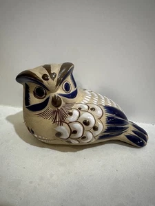 Vintage Tonala Owl Handpainted Mexican Folk Art Pottery Signed - Picture 1 of 12