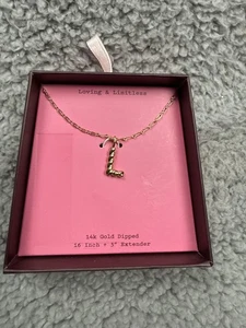 A New Day Loving & Limitless L Initialen Halskette Kette 14k Gold getaucht 16"+3" - Bild 1 von 3
