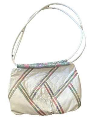 Cartera de mano Fifth Avenue de cuero con retazos blanca Foto 1 de 2