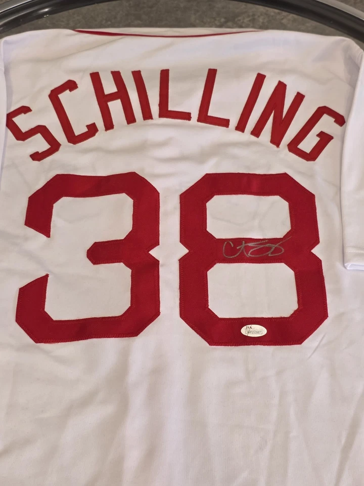 Curt Schilling Autographed/Signed Jersey JSA Sticker White Custom Jersey - Image 1 of 4