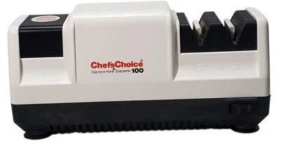 Chefs Choice 100 Diamond Hone Electric Knife Sharpener  3-Stage White Tested - Image 1 of 4