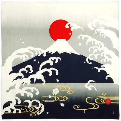 Hamamonyo Large Furoshiki  90cm  Sunrise Fuji  made in Japan - Image 1 of 2