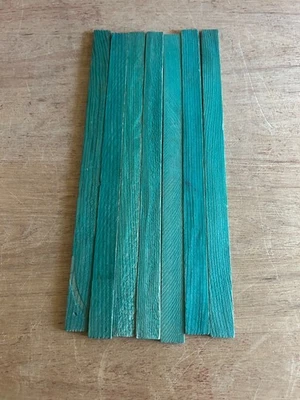 Lote de repuesto de listones de techo verdes Lincoln Troncos 7 piezas madera vintage 12-1/8" de largo Foto 1 de 4