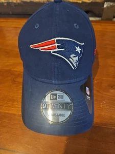 New Era New England Patriots 9Twenty Navy Cotton Adjustable Strap Hat Slouch Cap - Picture 1 of 2