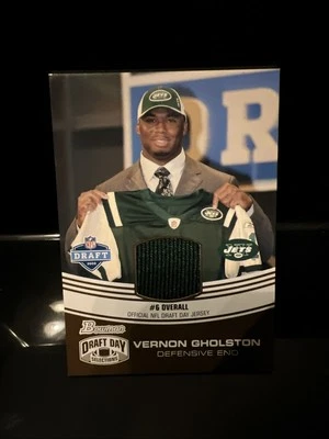 2008 Vernon Gholston New York Jets Bowman Draft Day Jersey Patch - Image 1 of 2