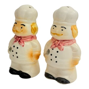 Vintage Artmark Chef Cook Salt And Pepper Shakers Ceramic Made In Taiwan MIB - Picture 1 of 10