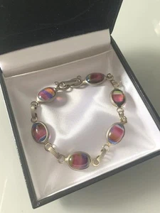 Bracciale Sarah Coventry vintage anni 50 vetro arcobaleno maglia cabochon metà secolo - Foto 1 di 10