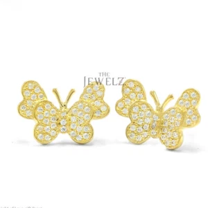 Pendientes de boda con tachuelas de mariposa de diamantes de oro de 14 quilates de 0,45 quilates vs/F-g - The Jewelz - Imagen 1 de 4