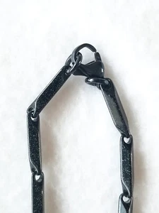 Collar Acero Inoxidable 29" Acabado Esmalte Negro "Arroz" Eslabón Garra Langosta - Imagen 1 de 4