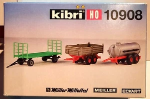 Kibri B-10908 Landwirtschaftliche Anhänger-Heuwagen-Pritschewagen-Güllefass OVP - Bild 1 von 1
