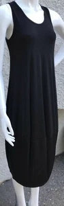 Designer Tal Beck Black Shiny Stretchy Fabric Sleeveless Tulip Dress S - Picture 1 of 11