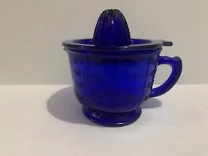 Exprimidor exprimidor de cítricos de vidrio azul cobalto vaso mezclador de 2 piezas - Imagen 1 de 9