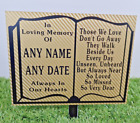 Personalised ANY NAME Memorial Plaque Prayer Book Grave Marker Gold Carbon